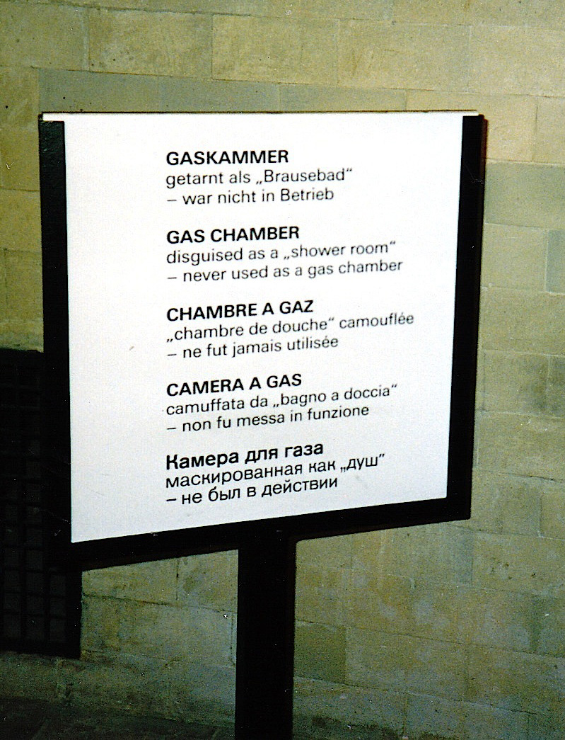 Dachau Museum, gas-chamber sign