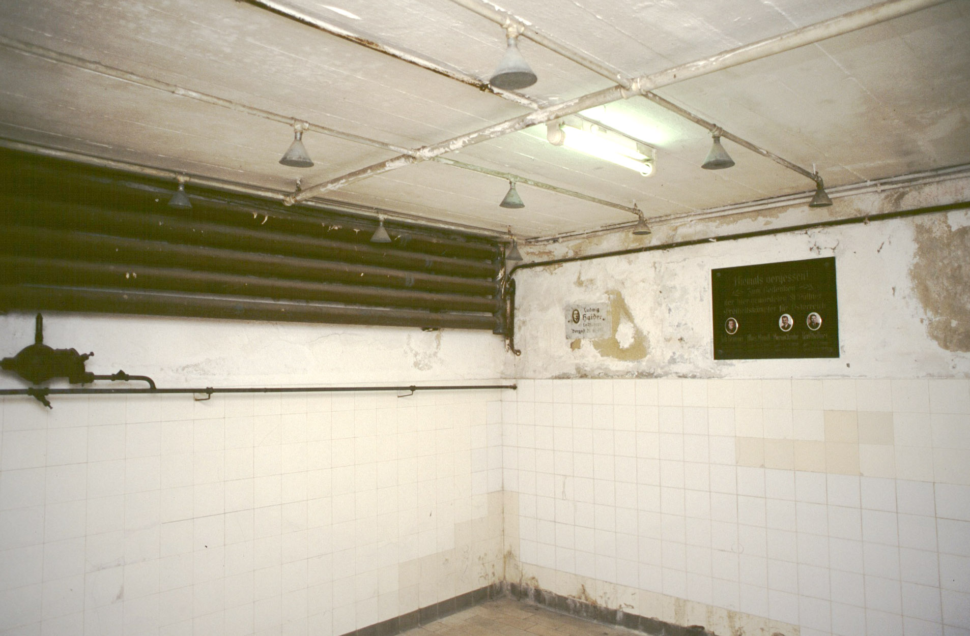 Mauthausen Camp. Inmate Shower Room, alleged Gas Chamber